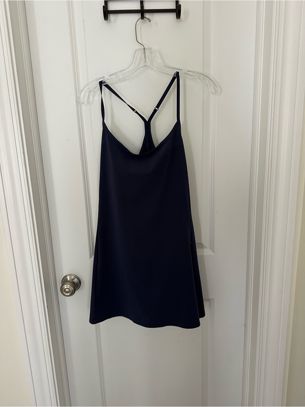 Navy Slip Dress with Racerback Straps